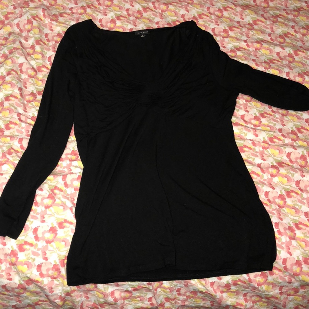 Nine West Long Sleeve Blouse with neck detail